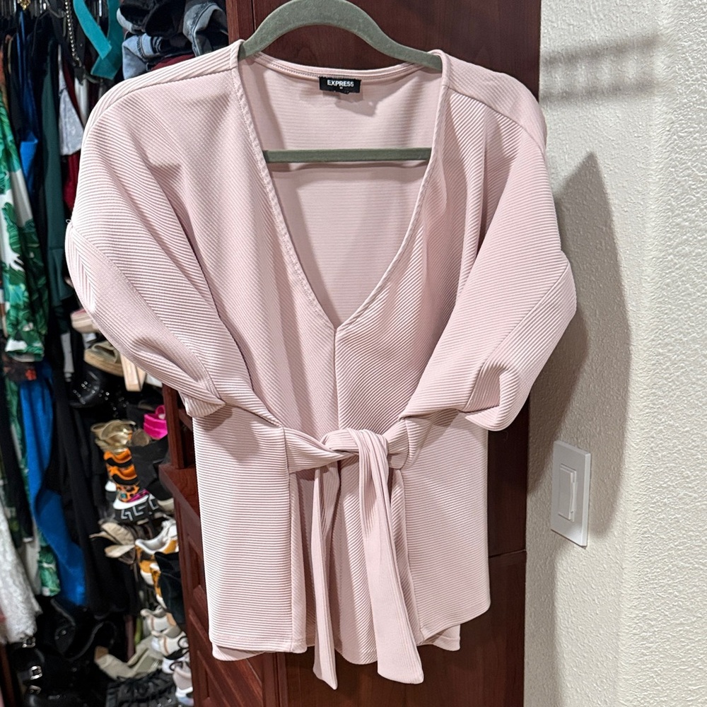 Express Blush V-Neck Wrap Top